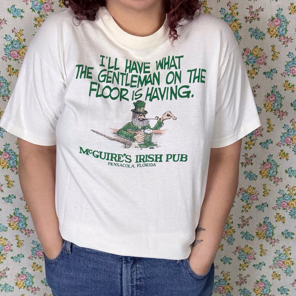 Vintage 90s fruit of the loom single stitch Irish tee shirt size XL